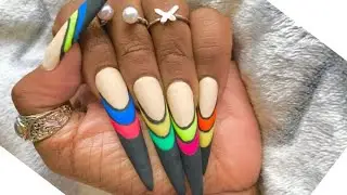 GEL X RAINBOW FRENCH NAILS - gel polish + full cover tips #nailart #nails