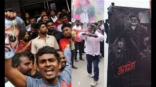 CRAZY Rajinikanth Fans Celebrating Kaala Movie in Mumbai