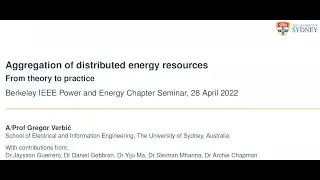 Prof. Gregor Verbič: Aggregation of Distributed Energy Resources: From Theory to Practice