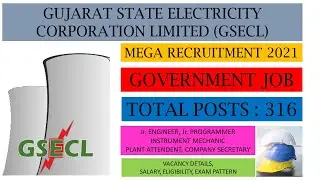 GSECL RECRUITMENT 2021 BY AIR #1 JE-VS | GOVERNMENT JOB | BUMPER VACANCY