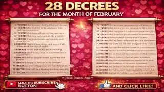 28 PROPHETIC DECREES FOR THE MONTH OF FEBRUARY