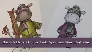 Lisa & Anna coloring together with Spectrum Noir Illustrator. Images from h&Auml;nglar & Wings