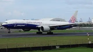 稀有彩繪大飛機！華航波音藍鯨塗裝77W B-18007高雄機場起降訓練！Plane Spotting at Kaohsiung Int’l Airport (KHH/RCKH)