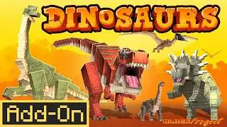 DINOSAURS ADDON Ride, Tame & The Ultimate PVP Battles in Minecraft Bedrock Edition!