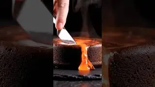 Hypnotic Lava Cake Slice 🍫✨ | Slow-Mo Dessert ASMR
