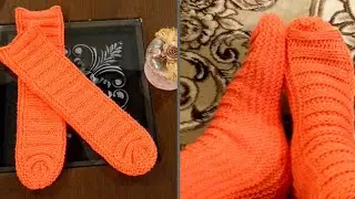 easy, quick to knit Socks for men, women with Straight Needles | Unisex Knitted Socks  With subtitle