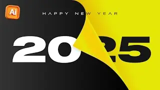 Современный дизайн новогоднего плаката в Adobe Illustrator | Новый год 2025 | Illustrator | Эффек...