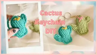 How to crochet cactus keychain #keychaindiy