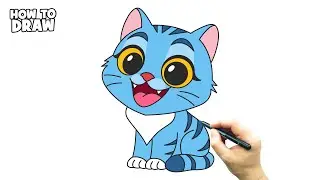 How to draw KPop Demon Hunters Derpy Kitty Cat Tiger Cub