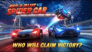 🌈 Red & Blue Cars vs Spiderman Car &mdash; Epic Superhero Race! 🕷️🏁