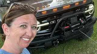First time using a winch!  💪🏻 @RoughCountryTV  #fordbronco