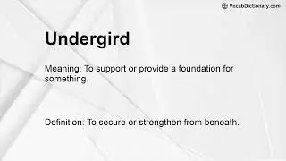 Undergird Meaning