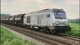 Akiem BB 75013 and BB 75101 of Lineas, Destination Nesle (80)