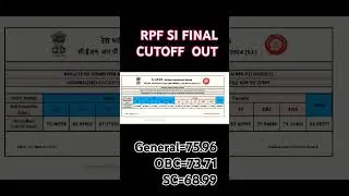 RPF SI FINAL CUTOFF  OUT#rpfsiresultout#rpfsi#rpfconstable2025#sscgd#uppolicefinalcutoff#rpfconstabl