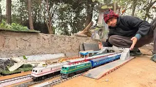 Oggy Train Setup 🚂 | New Model Train Station Making | Indian Toy Train Realistic Setup