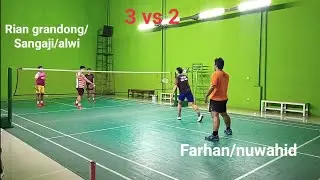 LATIHAN MELAWAN 3 JAWARA TARKAM 👍 NURWAHID/FARHAN VS RIAN GRANDONG/SANGAJI/ALWI