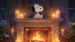 Snoopy Christmas fireplace wallpaper🎄cozy nostalgic silent holiday background ambience