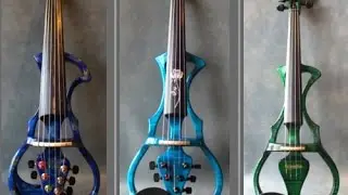 5 and 6 string electric violins. Paddy tries Violectra violin!