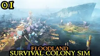 FLOODLAND - New HARDCORE Colony Survival Game || Strategy Post-Apocalyptic || Part 01 #sponsored