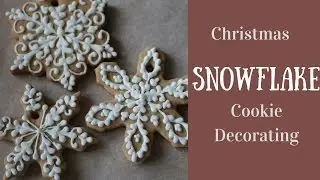 Simple Snowflake Cookie Decorating With Royal Icing