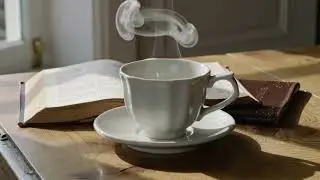 Warm Tea & Reading Ambience ☕ Static Cozy Room | Relaxing White Noise for Focus