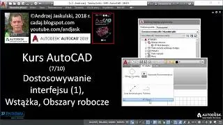 Kurs AutoCAD - #7 Dostosowywanie interfejsu (1), Wstążka, Obszary robocze