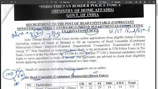 ITBP Head Constable (Combatant Ministerial) Online Form 2022 Post Date: 24-05-2022