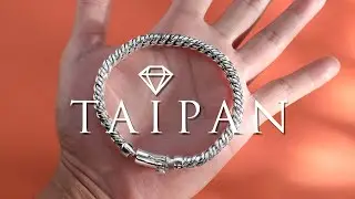 Taipan Panzerketten Armband 8mm breit 22/23cm lang aus 925 Sterling Silber