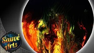 Fluid Acrylic Painting - Painting Fire, with Fluorescent Fluid Paints