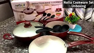 Nolta Ceramic 7 PCS Non Stick Cookware Set Unboxing | Induction Base Cookware | Lulu Best Offers