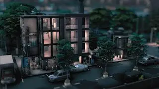 DOWNTOWN LA STREET WITH APARTMENTS, GYM, LAUNDRY MAT AND CAFE| NO CC | The Sims 4 Speed Build
