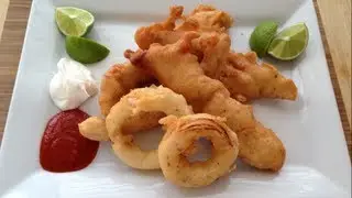 Filete de pescado frito en pasta de cerveza