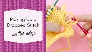 Picking up a dropped stitch on the edge of a row