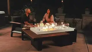 Uptown Iroko Fire Table by The Outdoor GreatRoom Company
