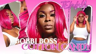𝐈𝐭'𝐬 𝐒𝐓𝐈𝐋𝐋 𝐁𝐨𝐛 𝐒𝐞𝐚𝐬𝐨𝐧 💖 | NEW 𝐏𝐈𝐍𝐊 Cotton Candy Lace Front Wig - 𝐁𝐋𝐊 GIRLS | Bobbi Boss MLF930 Jenny