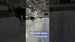 Short track skaters speed-up on long track #speedskating