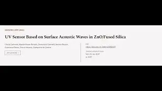 UV Sensor Based on Surface Acoustic Waves in ZnO/Fused Silica | RTCL.TV