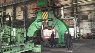 Train wheel forging process with 5T Free Forging Hammer and 20T Die Forging Hammer.