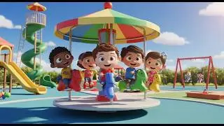 Round and Round We Go 🎠 | 3D Kids Animation Rhyme | Sing Along for Toddlers