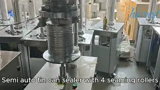 #Semi auto tinplate can sealer with 4 seaming rollers, 603# Manual metal can closing machine #seamer