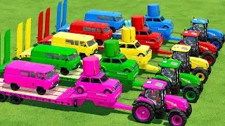 CARS & MINI BUS & LOW LOADER OF COLORS IN FS22 | FARMING SIMULATOR 22 |