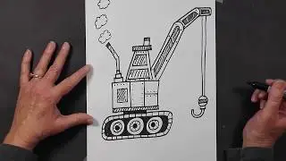 How to Draw a Construction Equipment Crane for Beginners and Kids