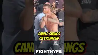 Canelo THROWS PUNCHES on Crawford at Weigh-in