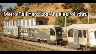 Metro Rail Yard Roll-Thru Gold Line Train Los Angeles Commuter Light Rail