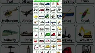 20 transport vehicles name learn and write ✍️ 🚗 🚚  🚌  ✈️ | name of transpor20 transport