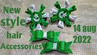 Independence Day hair accessories|hair clips making ideas|glitter foam sheet craft