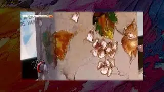 Jarron esmaltado pintado con barniz vitral AD