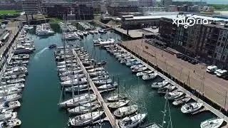 Hagen town port, Netherlands 2019.07 aerial video