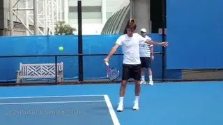 Roger Federer - Slow Motion Backhand Chip Returns in HD, Australian Open 2011