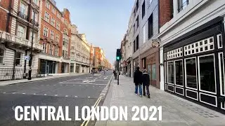 London&rsquo;s Walking | Central London | During First Strictest National Lockdown 2021, 4k Walk